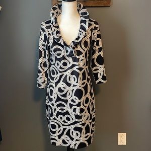 Gretchen Scott Ruffle Neck Dress